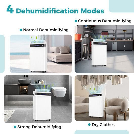 4500 Sq. Ft 57 Pint Dehumidifier for Home and Basement-White