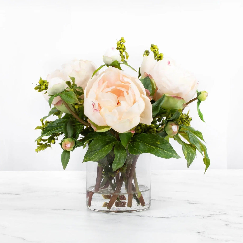Faux peony arrangement