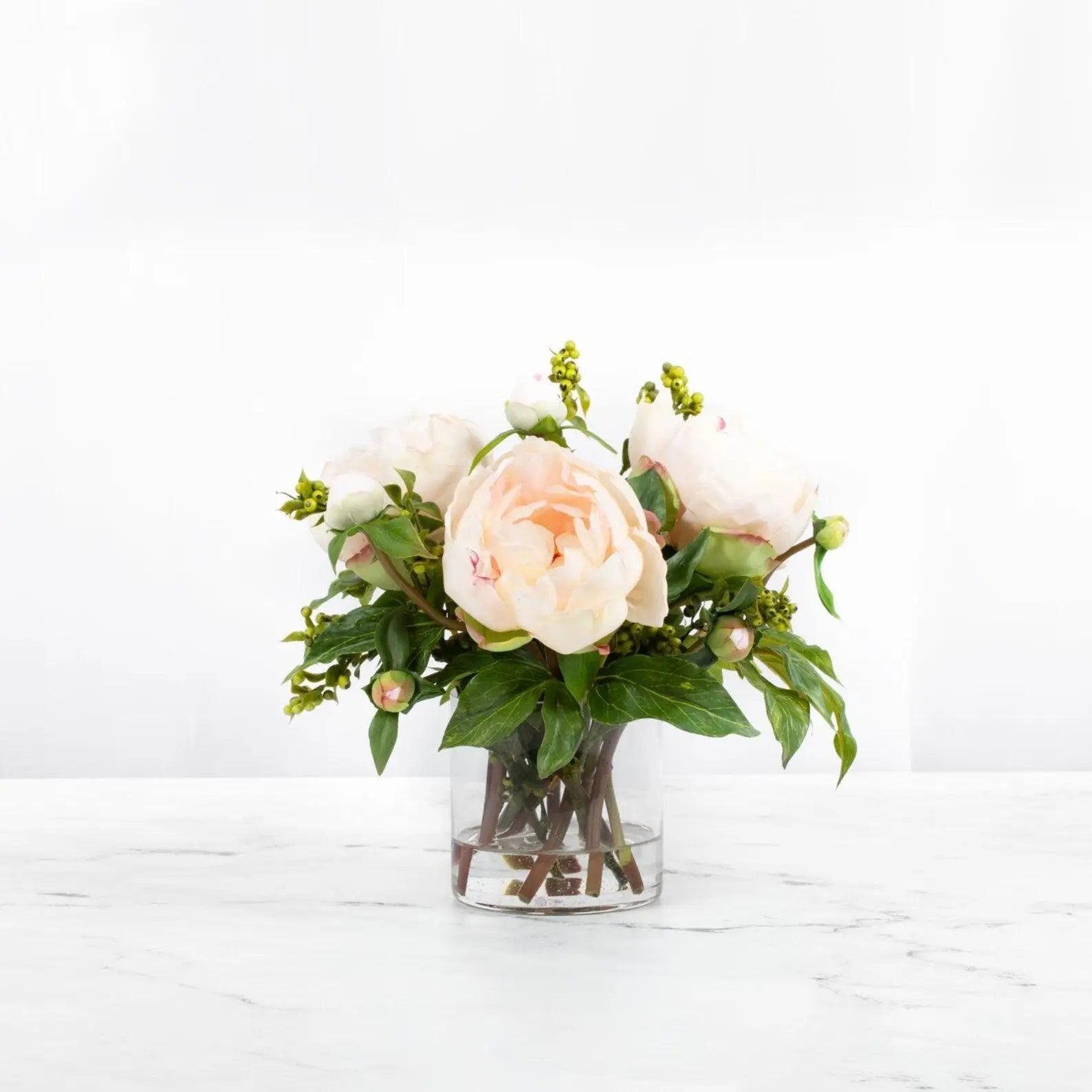 Faux peony arrangement