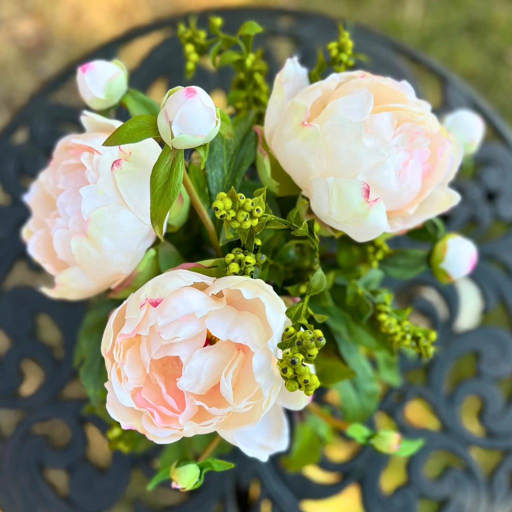 Faux peony arrangement