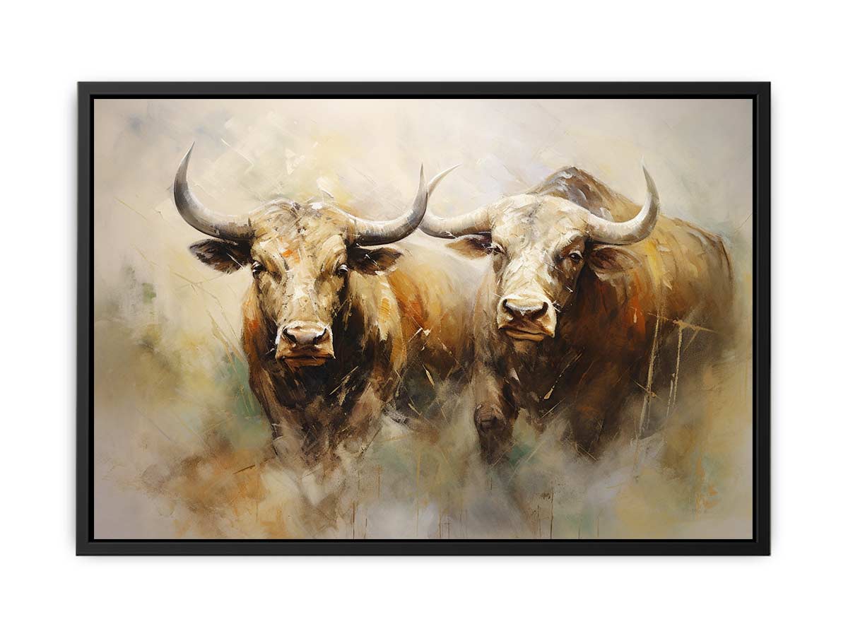 Two Buffaloes Canvas Painting