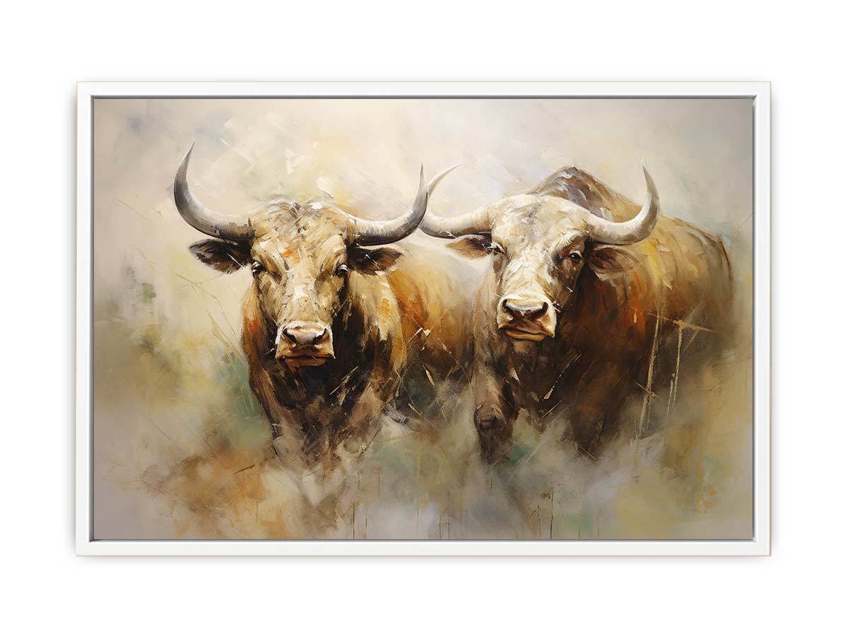 Two Buffaloes Canvas Painting