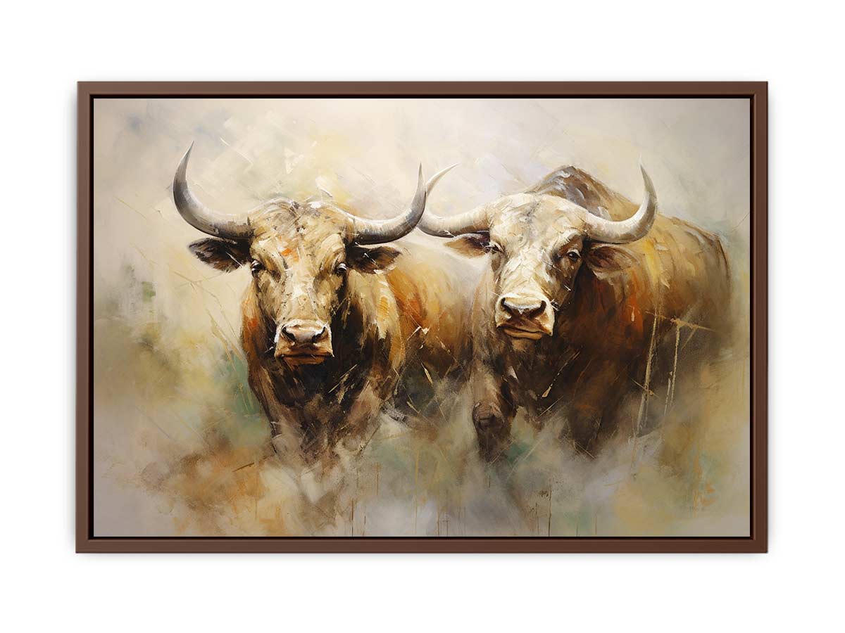 Two Buffaloes Canvas Painting