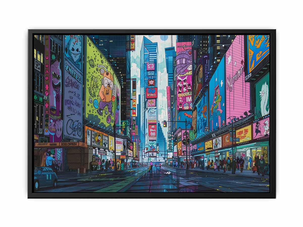 Retro Time Square  Canvas Art Print