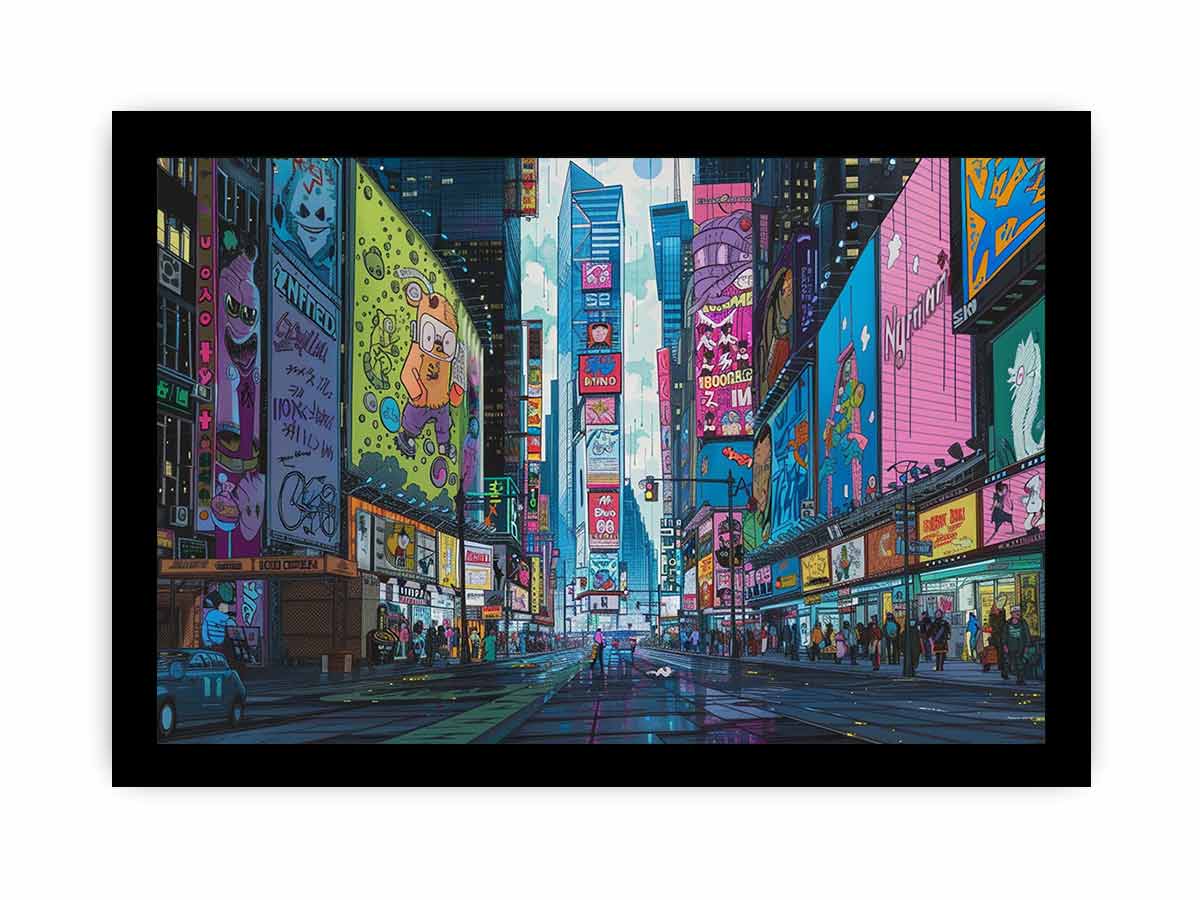 Retro Time Square  Canvas Art Print