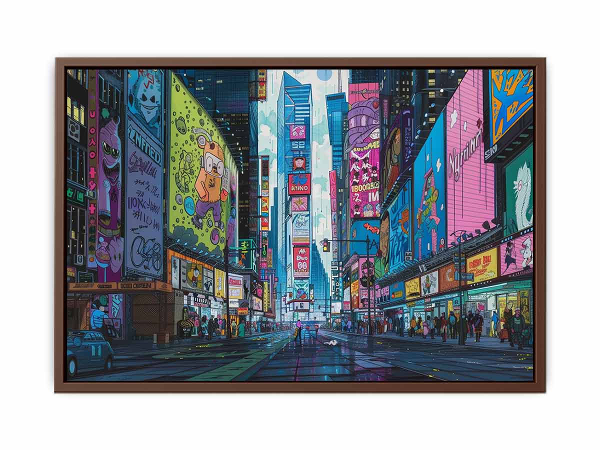 Retro Time Square  Canvas Art Print