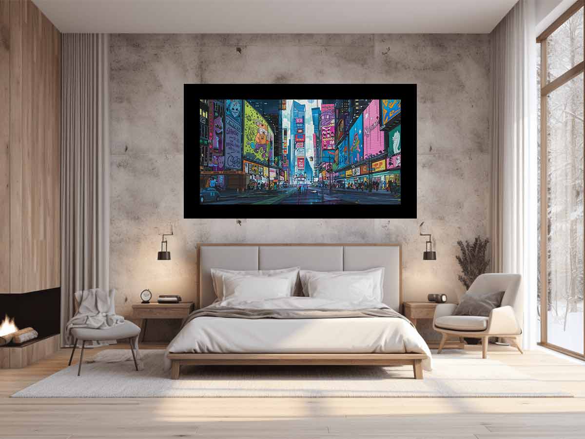 Retro Time Square  Canvas Art Print