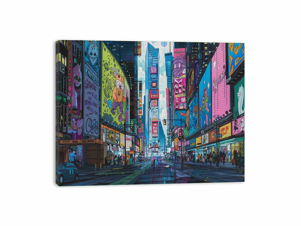 Retro Time Square  Canvas Art Print
