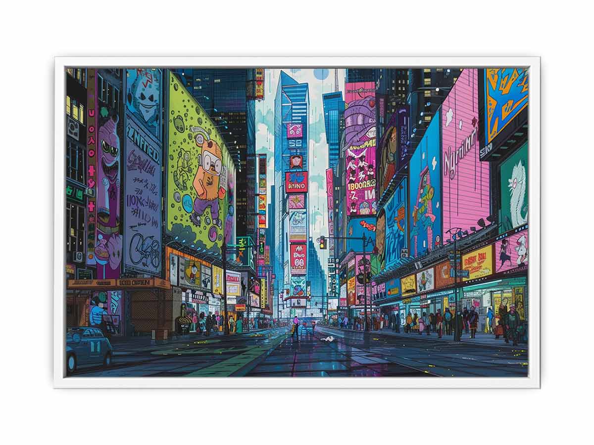 Retro Time Square  Canvas Art Print