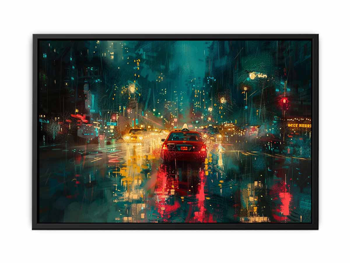 Rain Drive  Canvas Painting Art Print