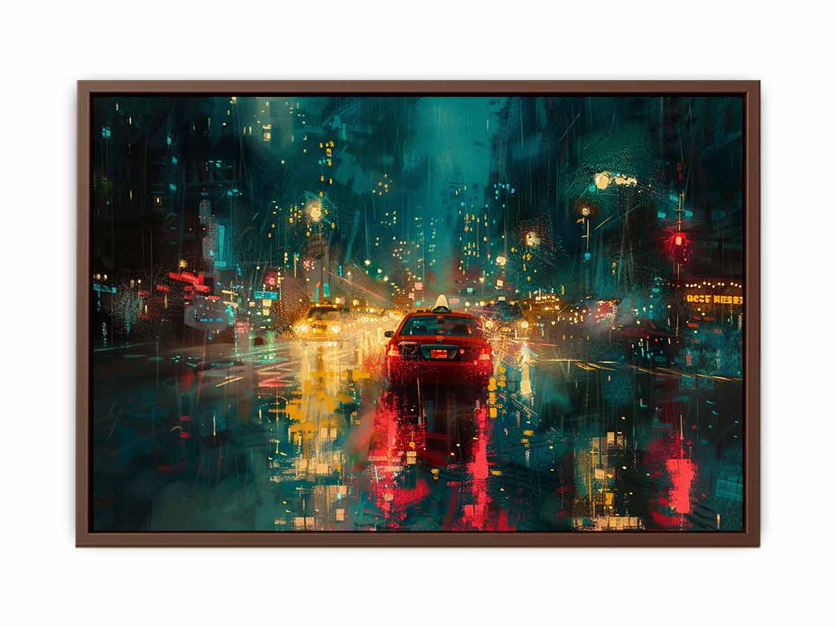 Rain Drive  Canvas Painting Art Print