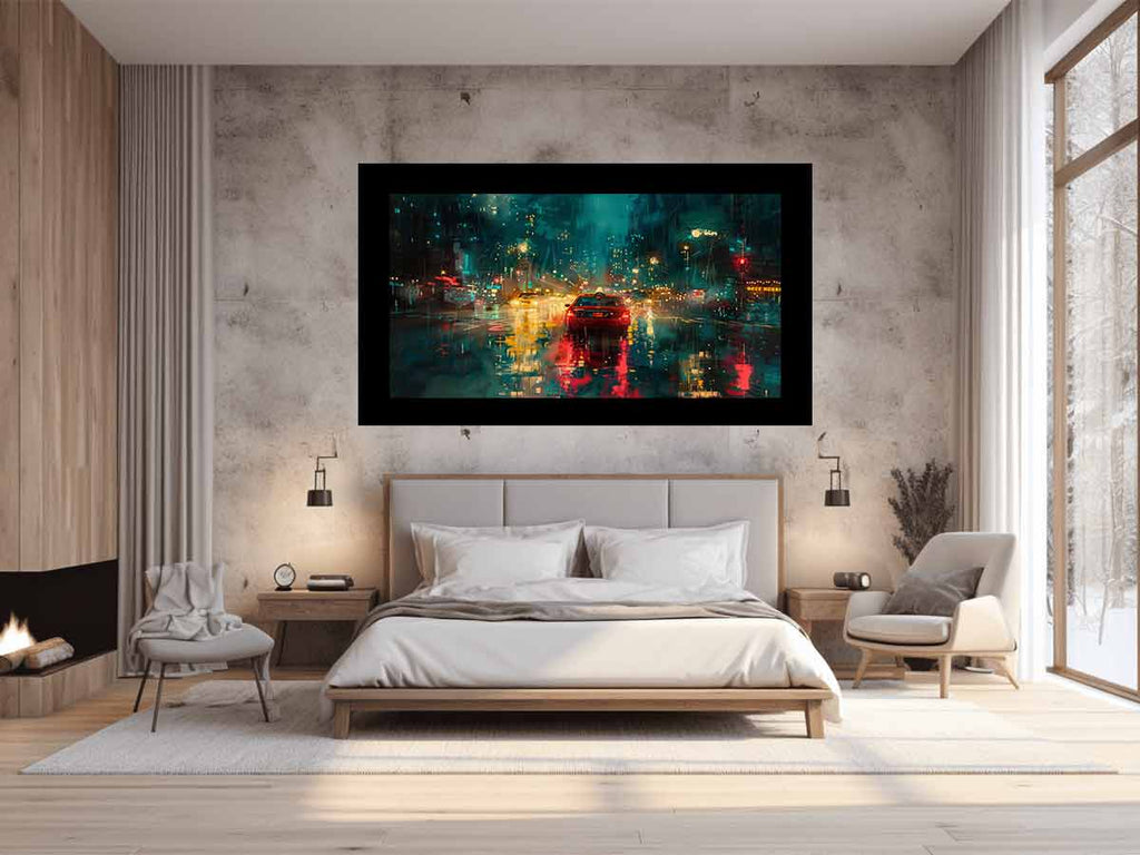 Rain Drive  Canvas Painting Art Print