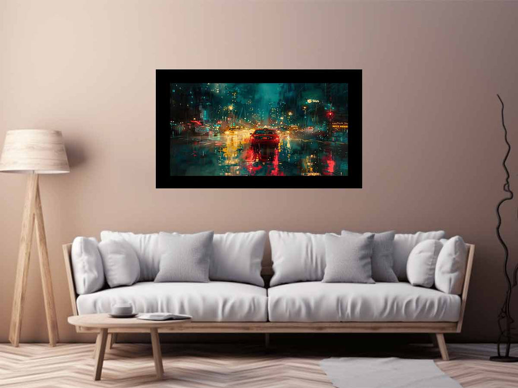 Rain Drive  Canvas Painting Art Print