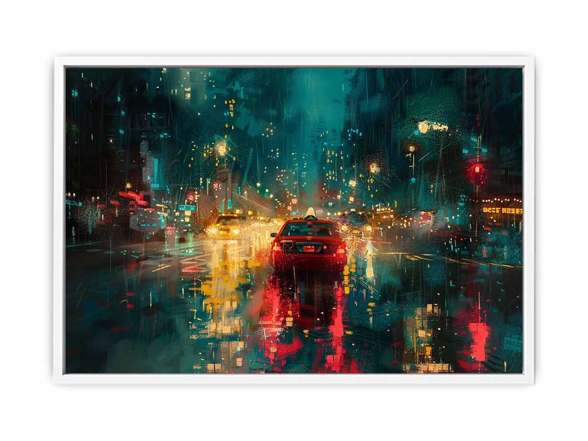 Rain Drive  Canvas Painting Art Print