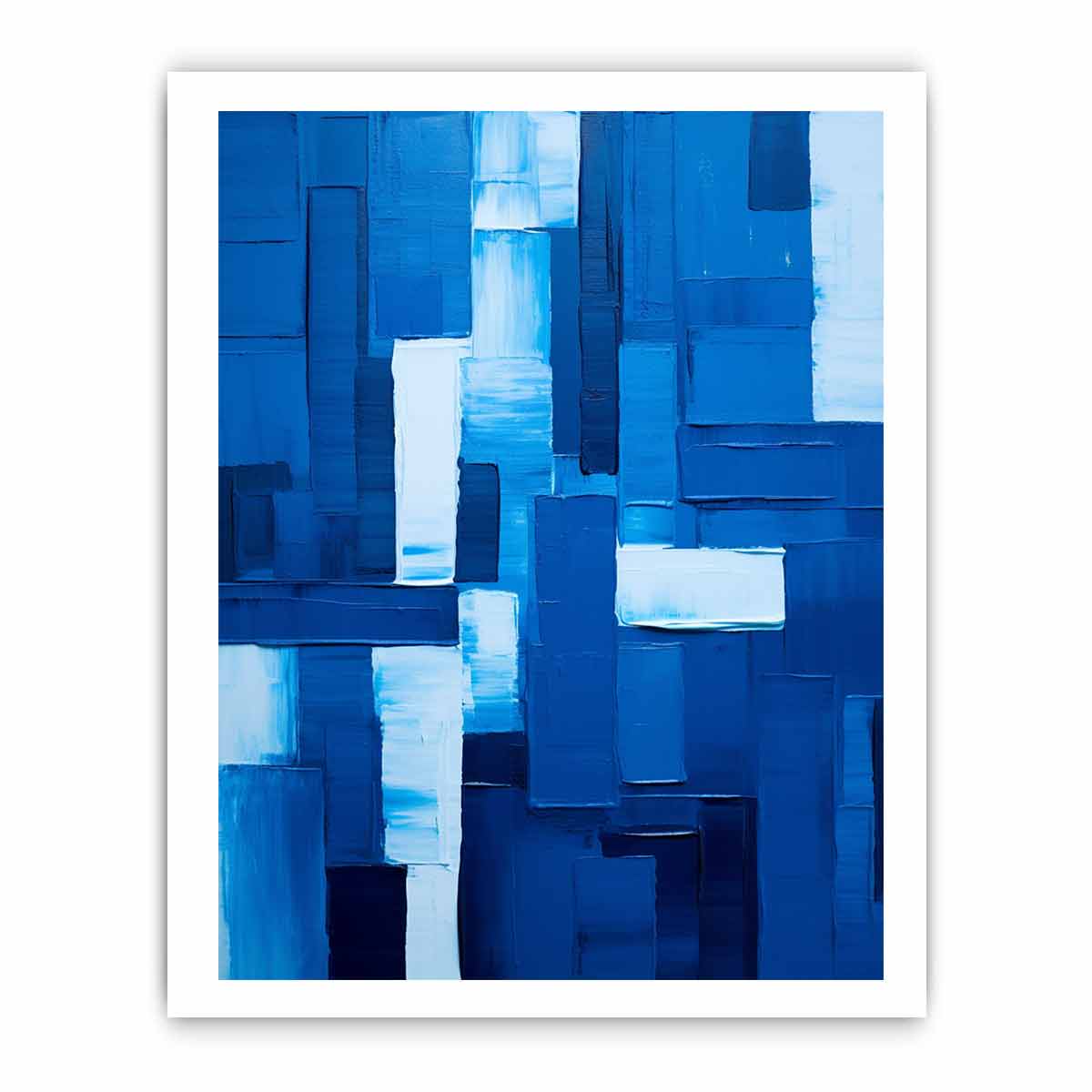 Modern Art Blue  Canvas Painting  Print